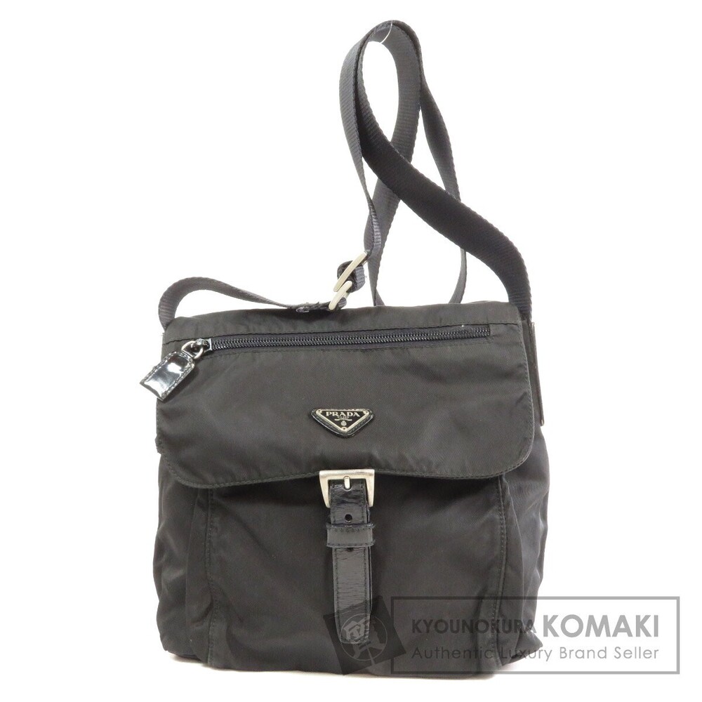 Prada logo plate Black Shoulder Crossbody bag